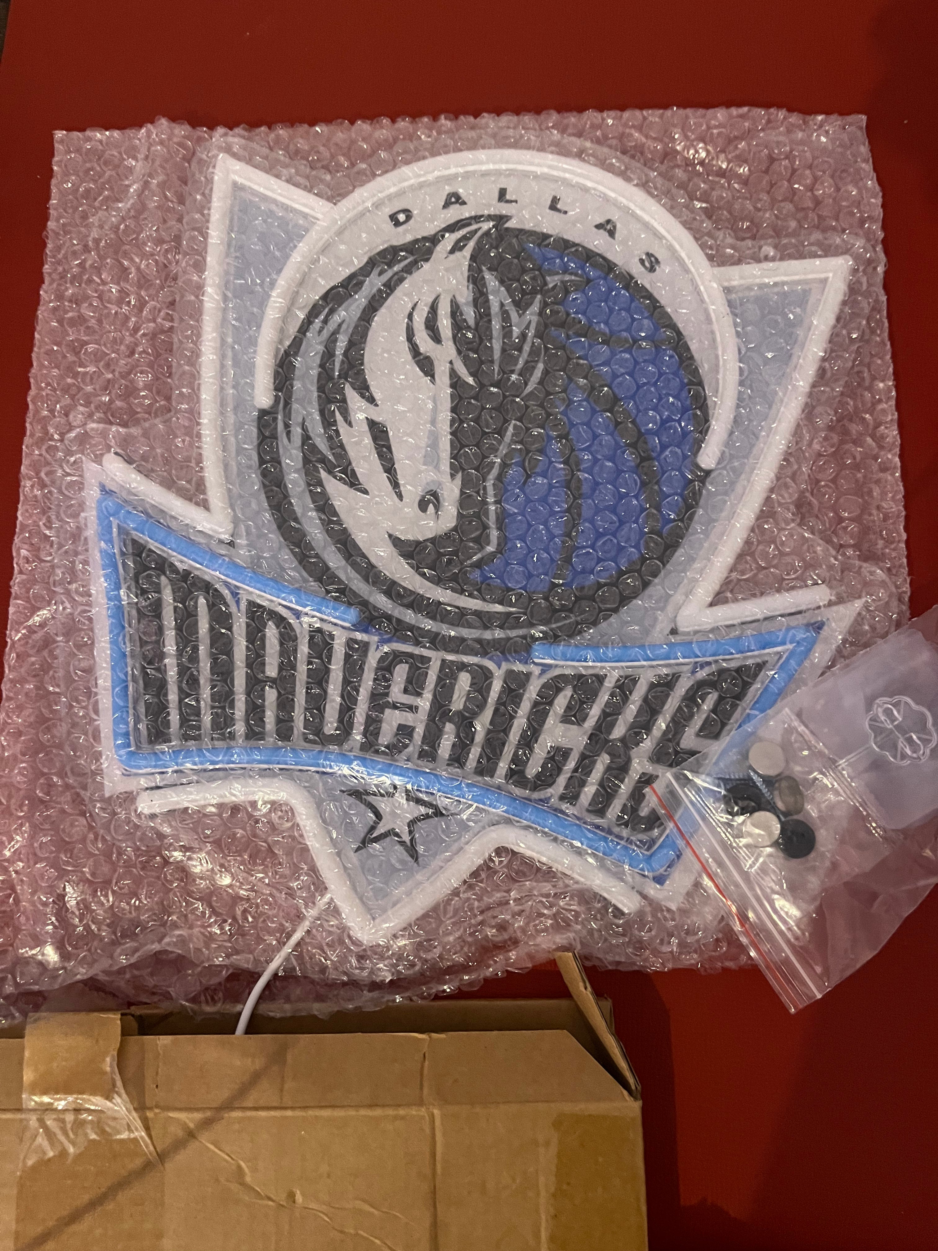 Neon light mavericks sports sign
